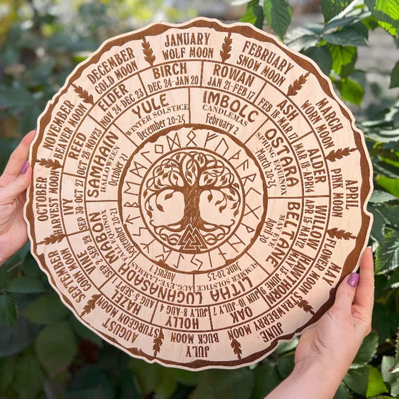 Wheel Of The Year Wood Sign