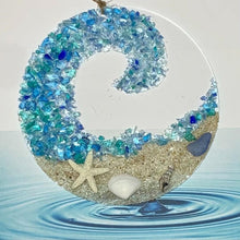 Charger l&#39;image dans la galerie, Suncatcher en verre de mer - Ornement de plage de vague de crash d’océan