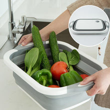 Charger l&#39;image dans la galerie, 3 en 1 Planche à découper pliante égouttée lavable aux légumes Multifonctionnel