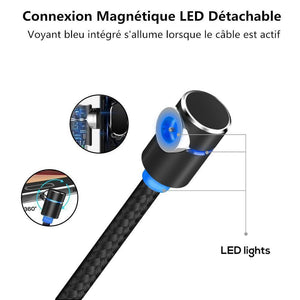 3 en 1 Magnétique Câble USB Chargeur avec LED Light - ciaovie