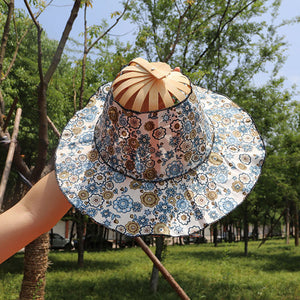 Chapeau de soleil pliable en bambou