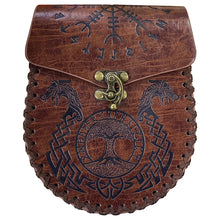 Charger l&#39;image dans la galerie, Sac ceinture en cuir gaufré nordique médiéval vintage