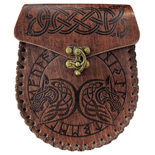 Charger l&#39;image dans la galerie, Sac ceinture en cuir gaufré nordique médiéval vintage